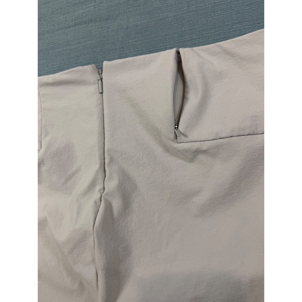 Athleta Delancey Skyline Straight Leg Pants Beige High‎ Rise Hem Slit Womens 8 - Picture 8 of 10